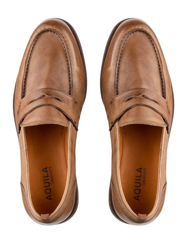 Aquila Gerardo Leather Loafers In Brown 5 Aquila Gerardo Leather Loafers In Brown - Image 3