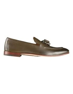 Aquila Alberto Leather Loafers In Forest