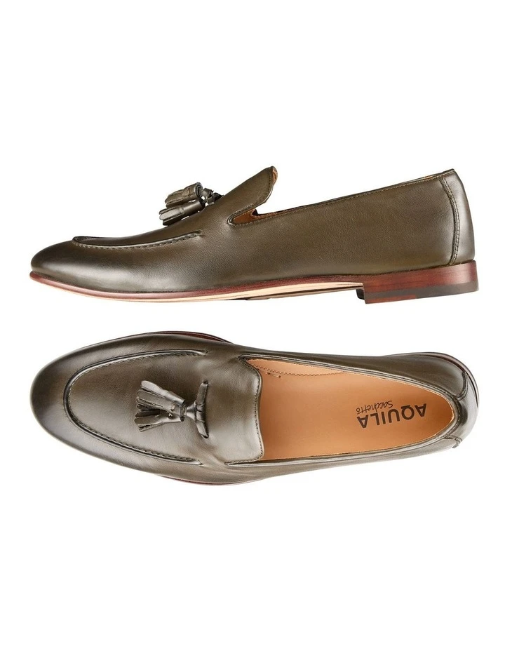 Aquila Alberto Leather Loafers In Forest 4 Aquila Alberto Leather Loafers In Forest - Image 2